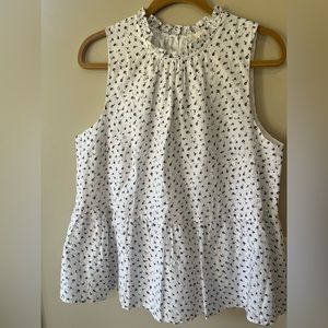 Loft floral eyelet top NWT large